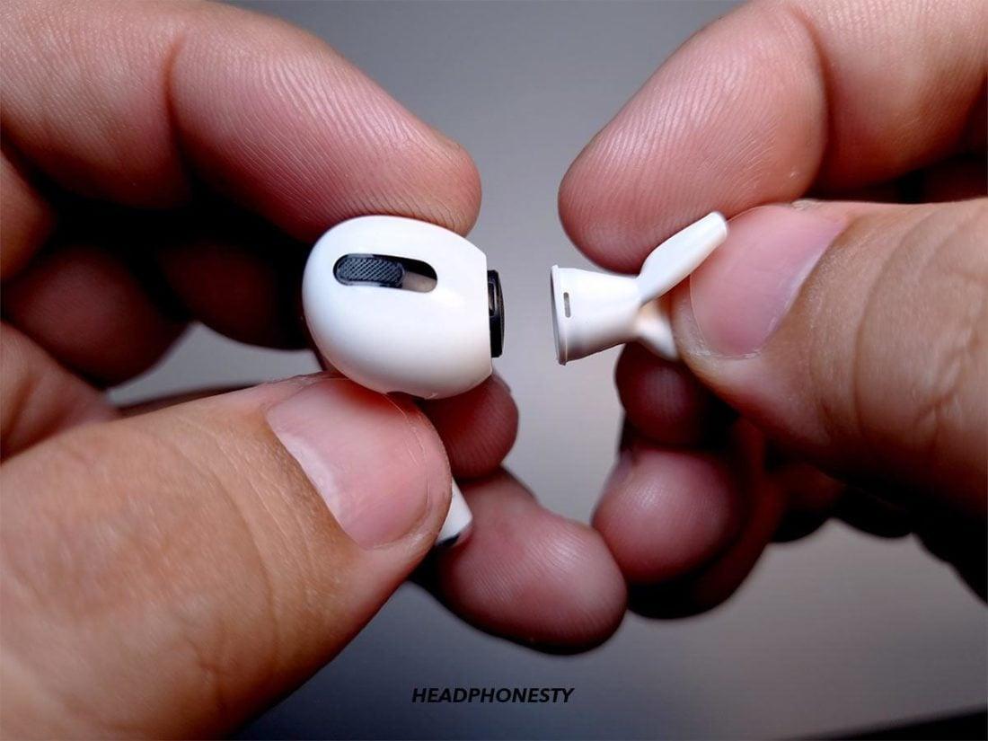 How to properly place AirPods Pro tip