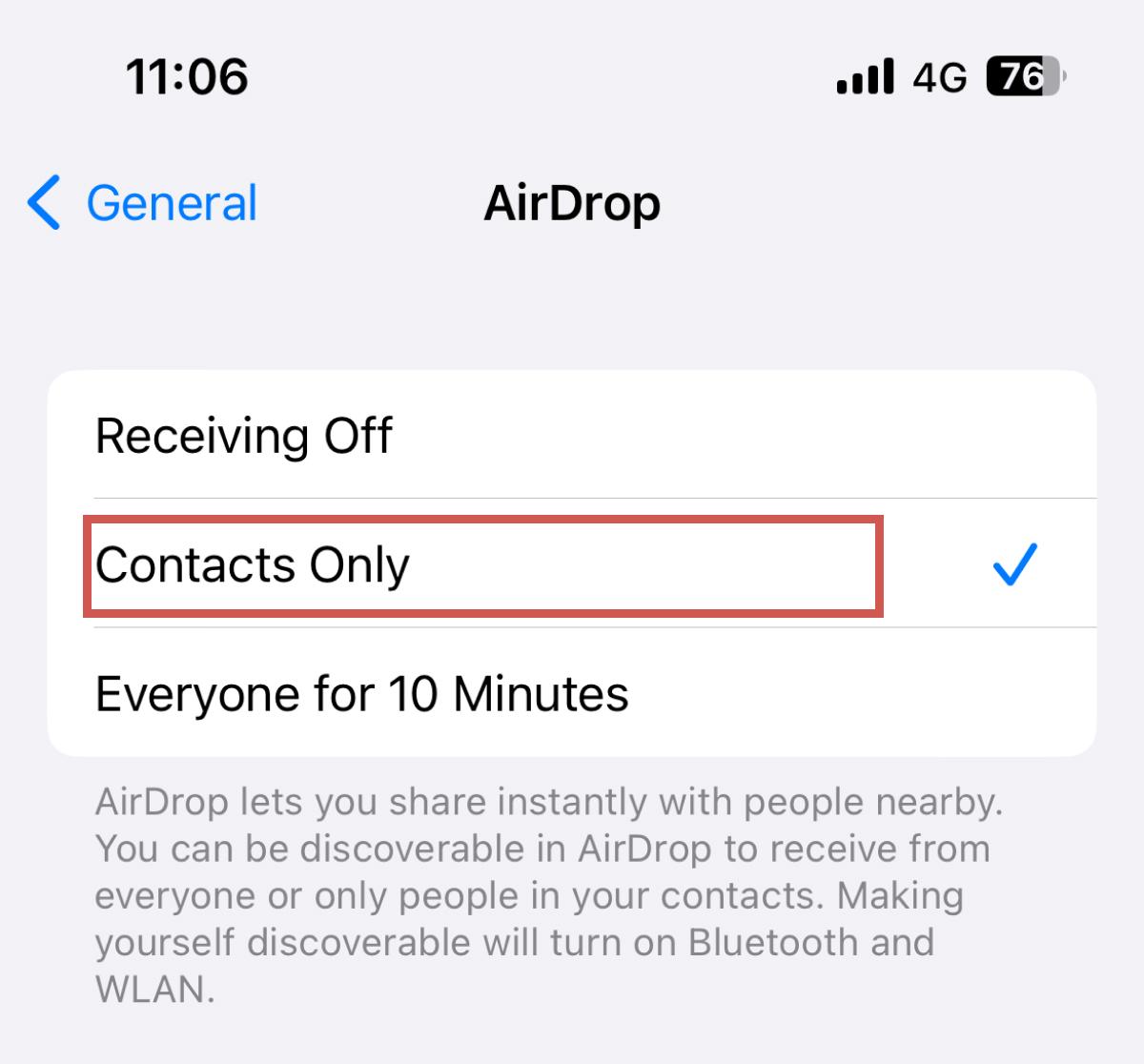 select contacts only to share with contacts