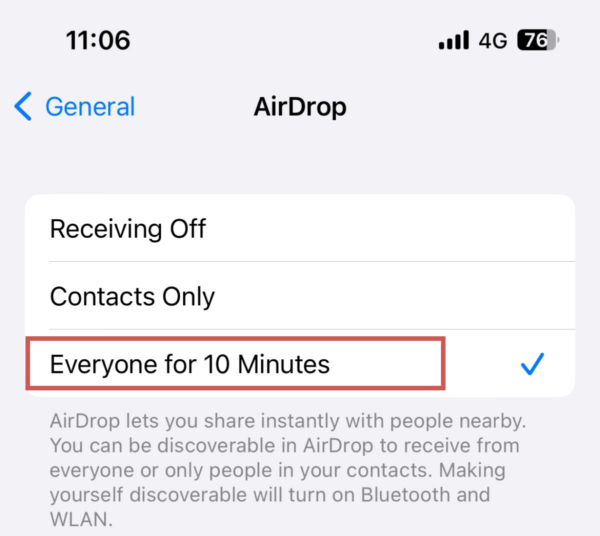 select everyone to share with people not in contacts