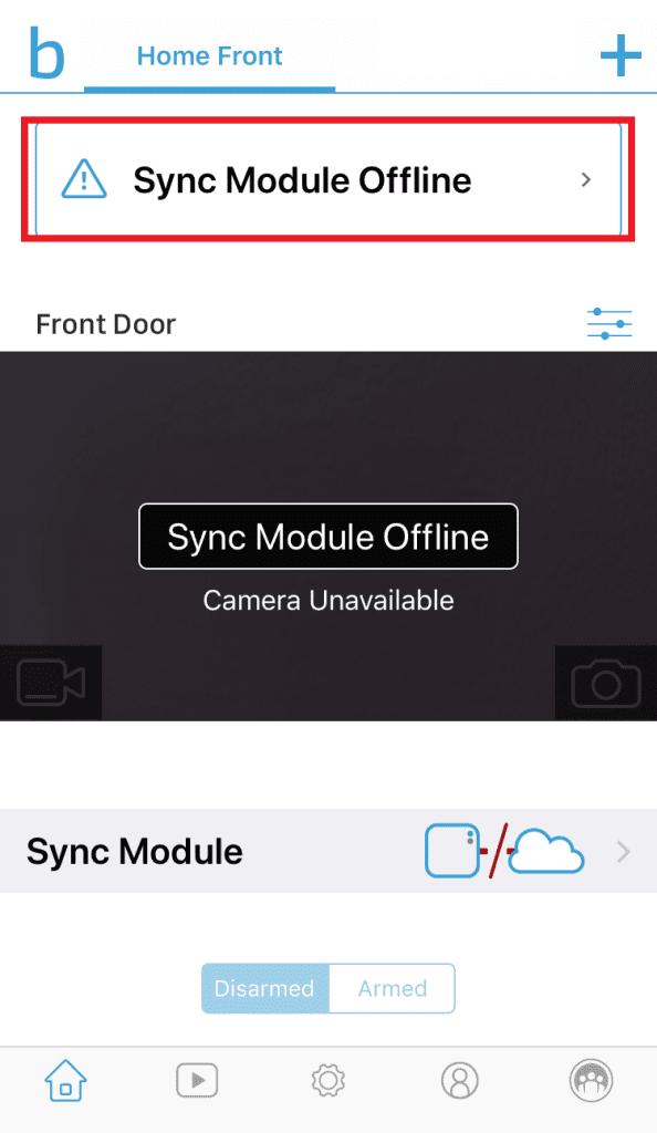 Sync Module offline message