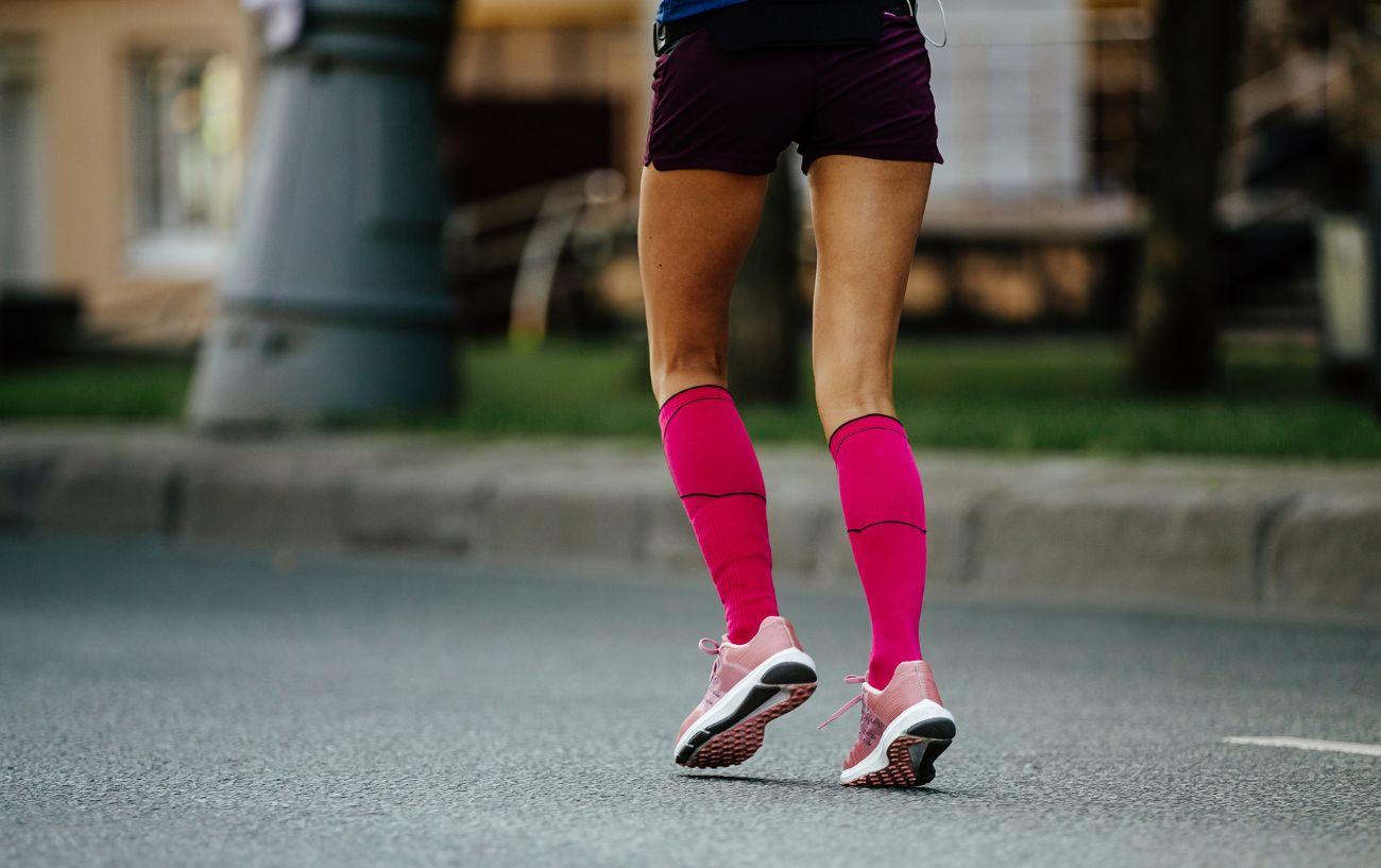 A close up of a person's running shorts.