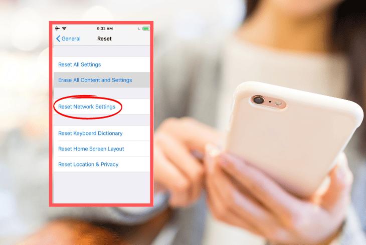 reset the iphone network settings