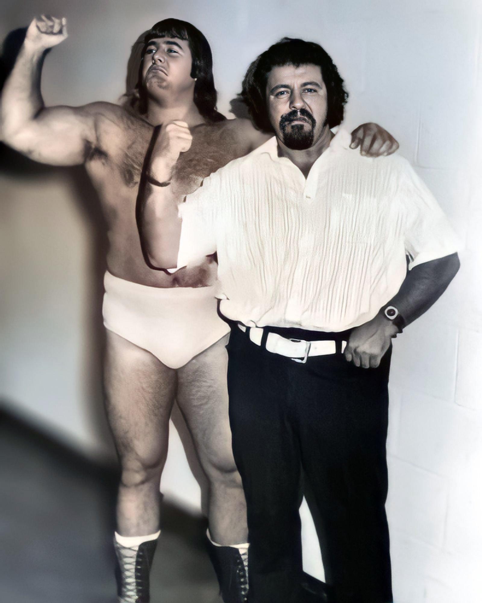 Austin Idol (then known as Iron Mike McCord) with manager <a href=