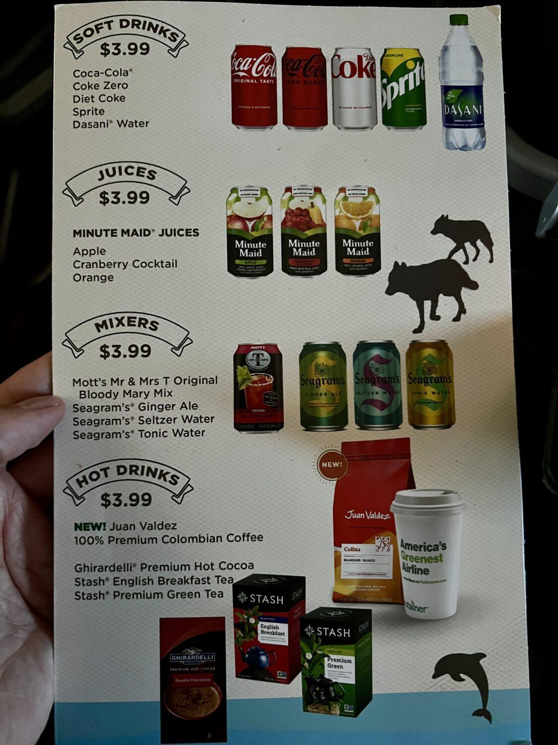 frontier airlines menu