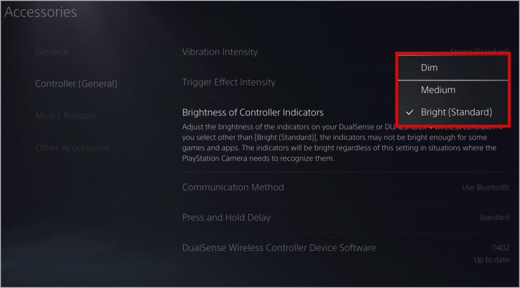 Adjust Brightness of PS5 Controller Light