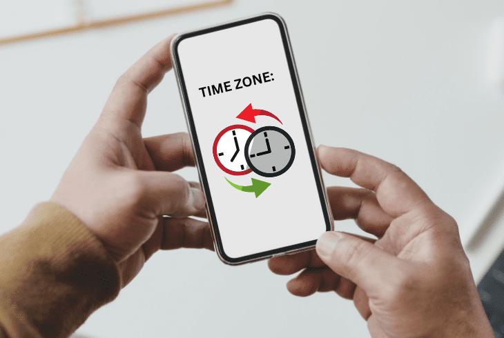 switch the device's time zone