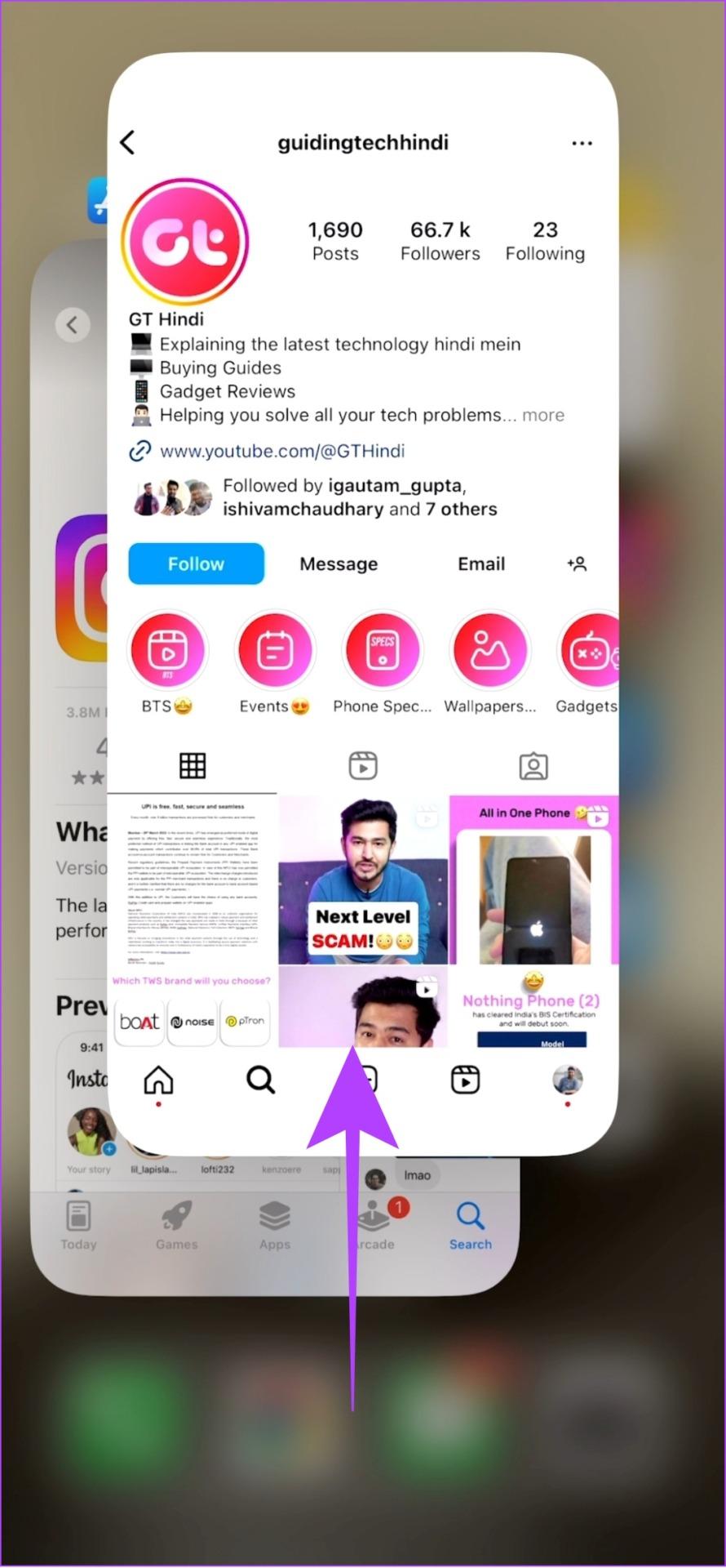 Tap Instagram from apps page