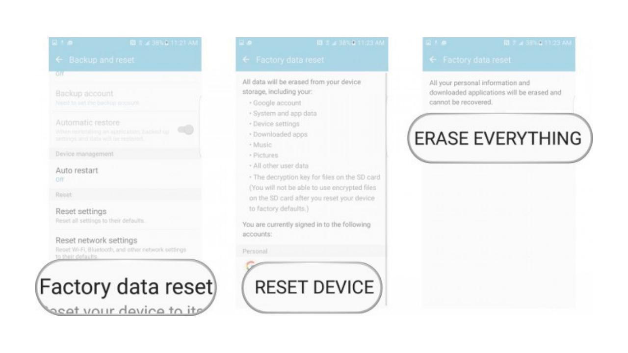 factory reset to solve phone won