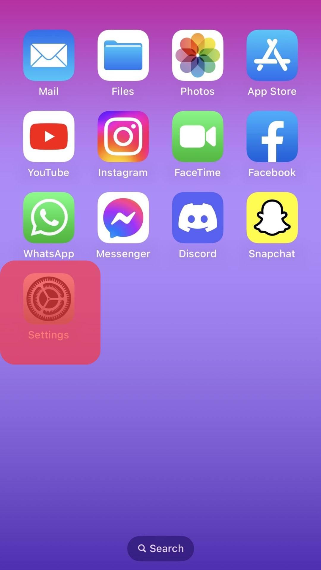 Open The Settings App On Iphone