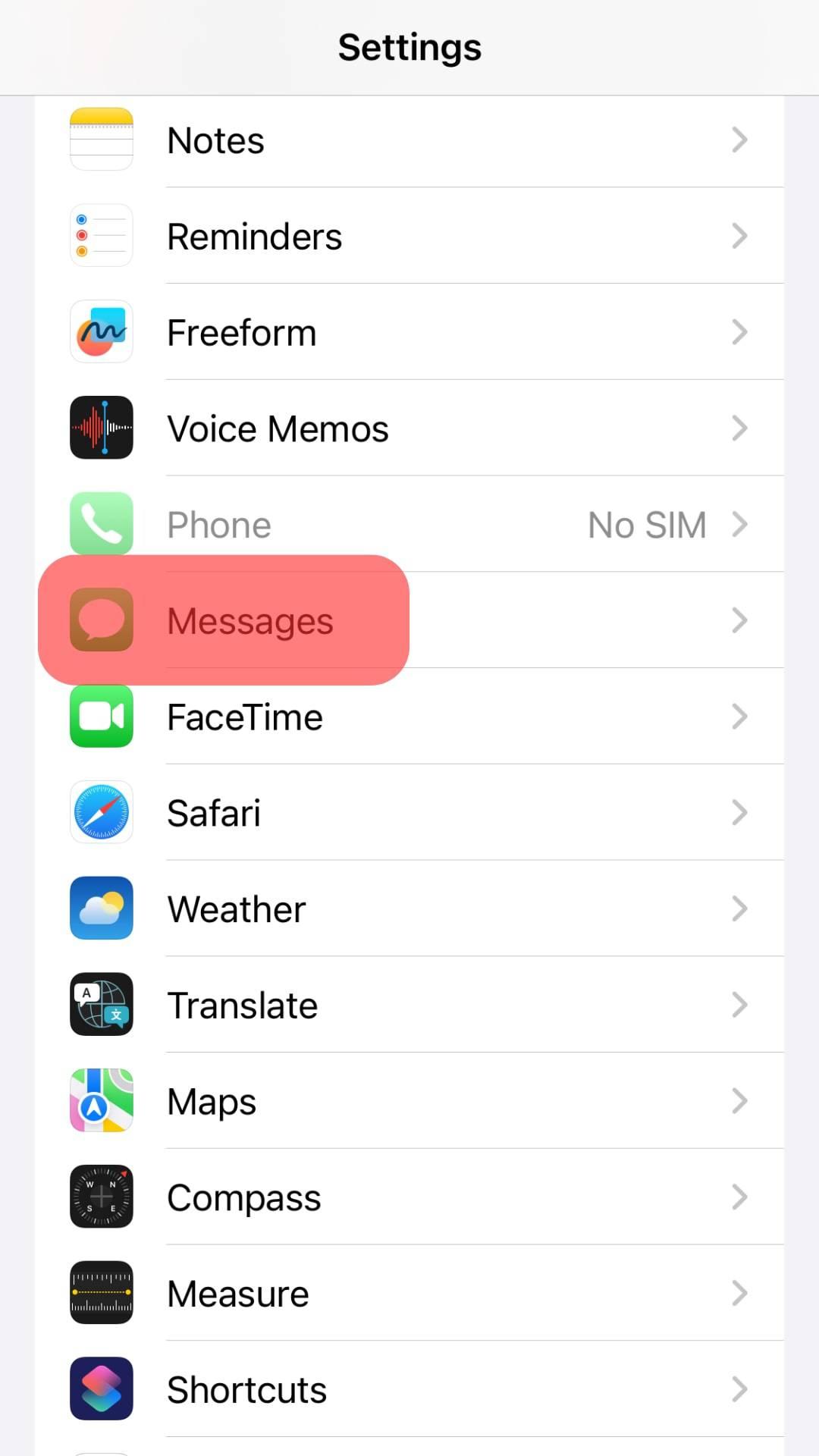 Select Messages.