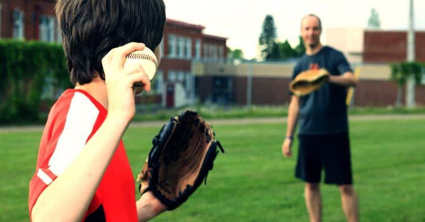 playing catch to break in a glove