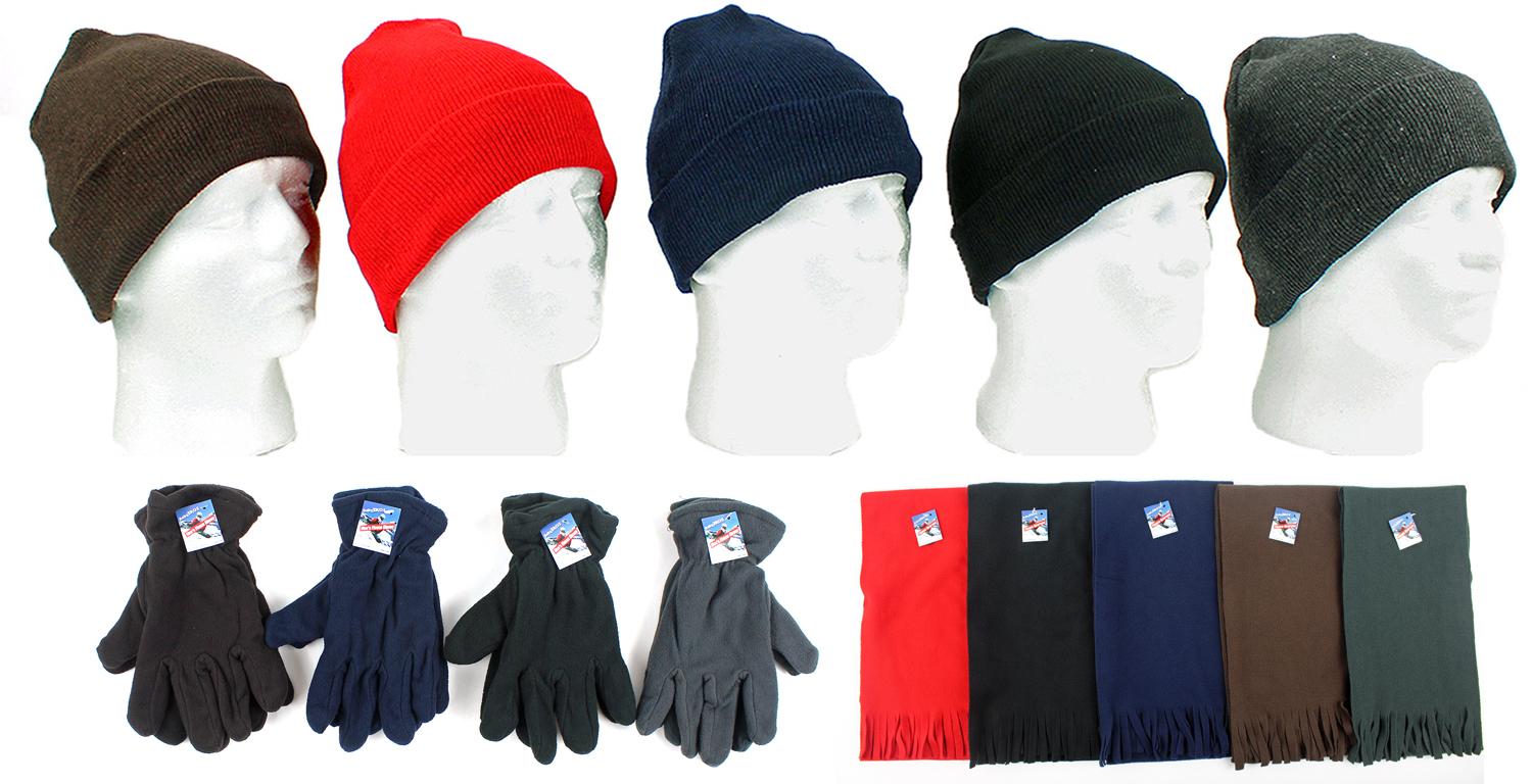 Adult Cuffed Winter Knit Hats, Men