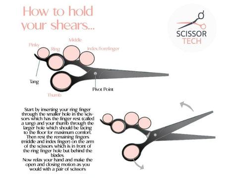 How to hold hair shears instructions