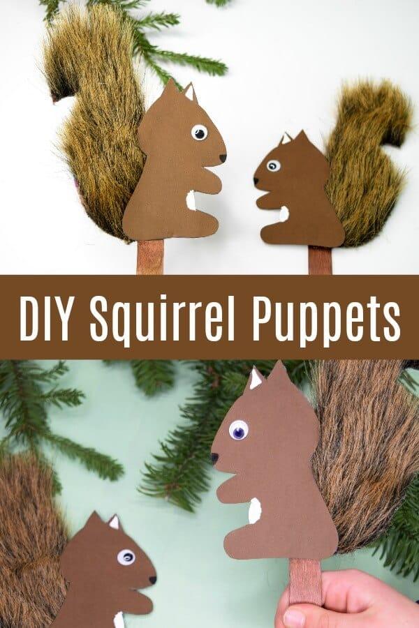 DIY Squirrel Puppets Easy Pretend Play