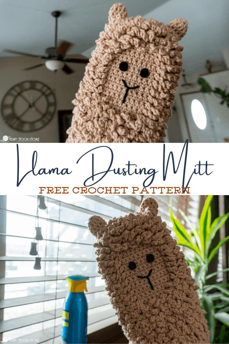 Llama Dusting Mitt: Free Crochet Pattern