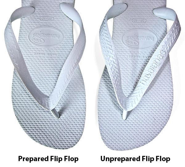 Prepared flip flops