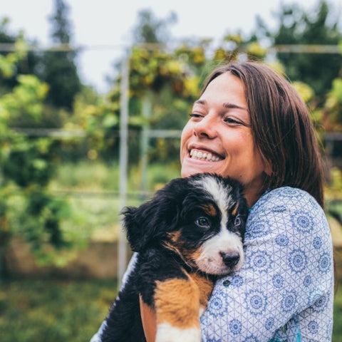 dog with human, dog affection