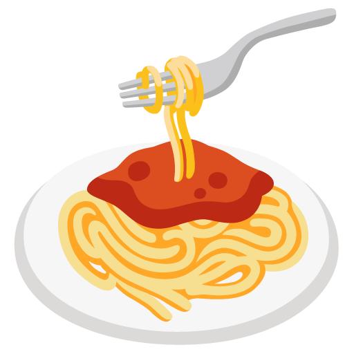 Google design of the spaghetti emoji verson:Noto Color Emoji 15.0