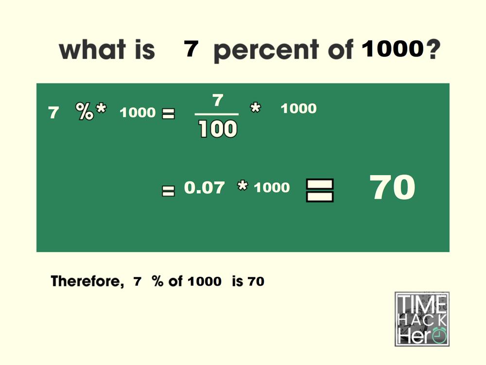 What is 7 Percent of 1000 = 70 [With 2 Solutions]