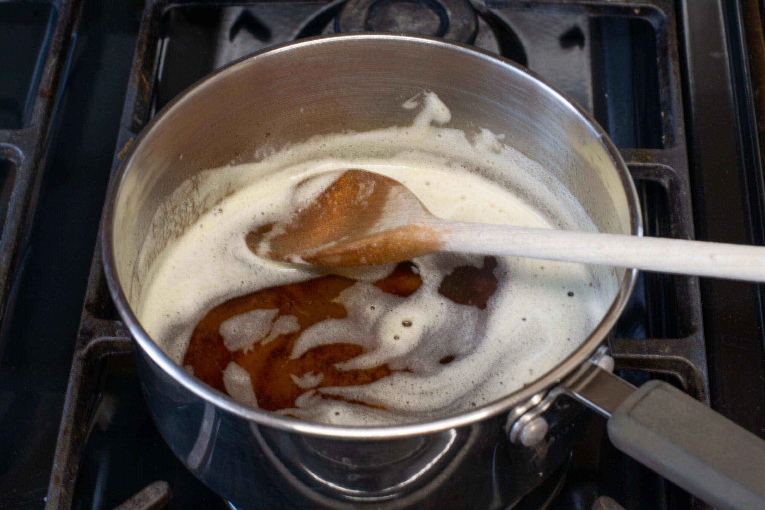 Whisking eggs and brown sugar