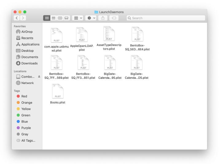 LaunchDaemons folder contents