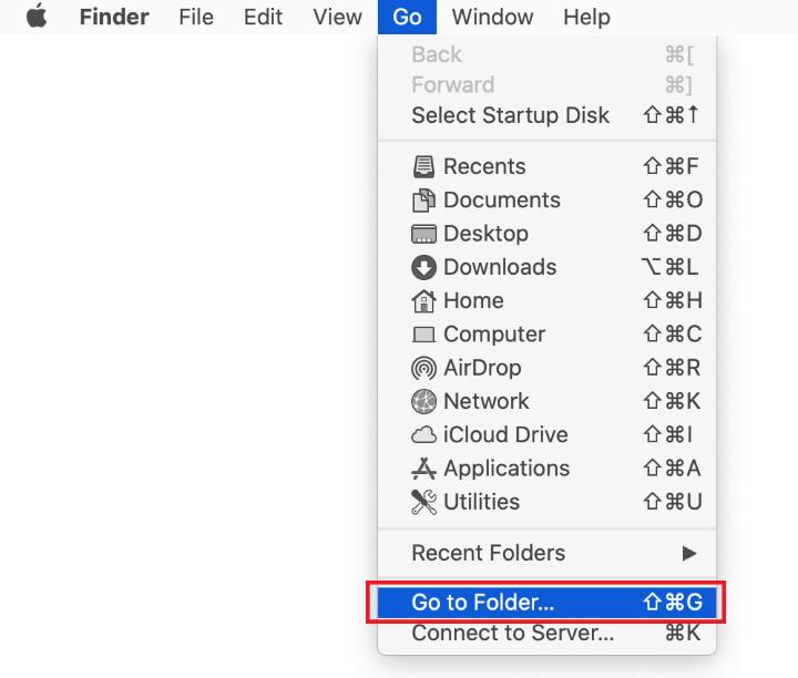 Use the Go to Folder feature