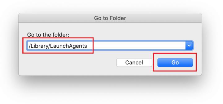 Open /Library/LaunchAgents folder