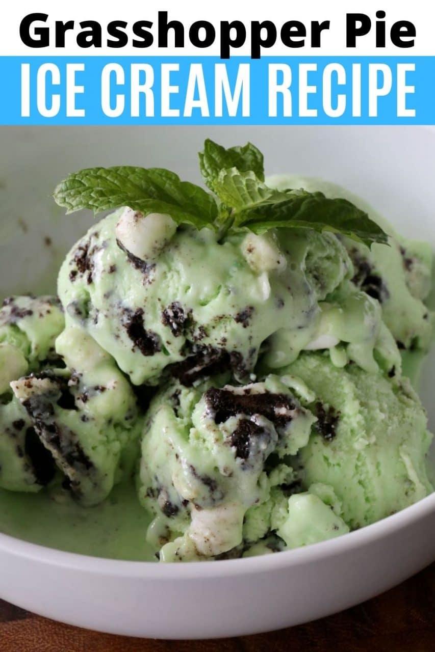 Our easy Grasshopper Ice Cream recipe features chopped Oreo cookies and marshmallows.