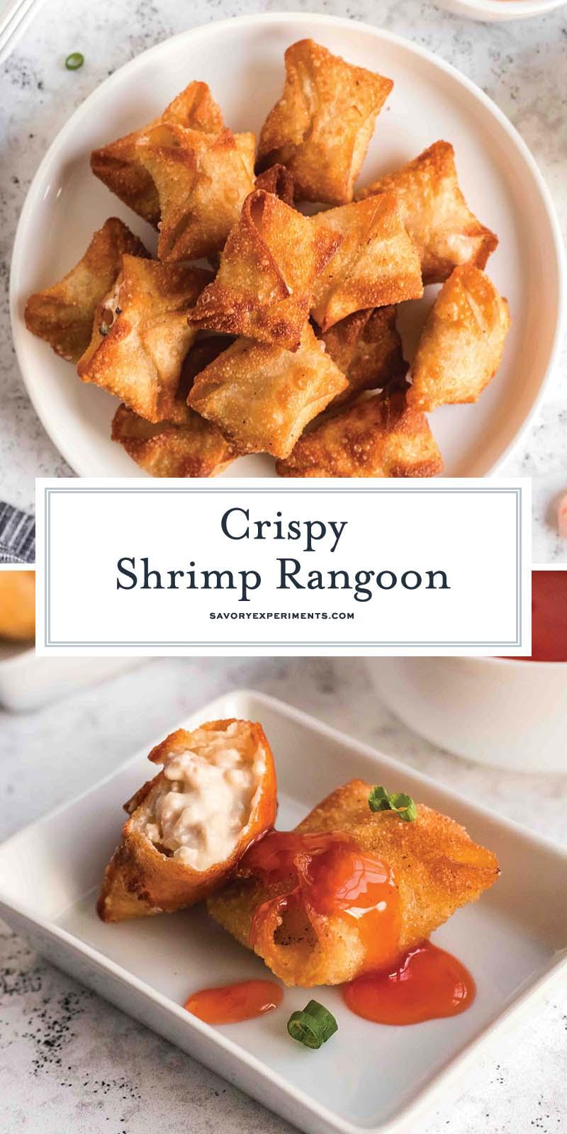 collage of shrimp rangoon for pinterest