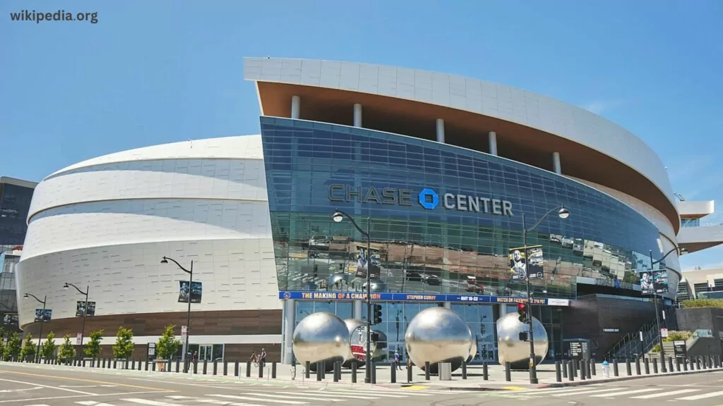 a photo of the chase center arena from a distance