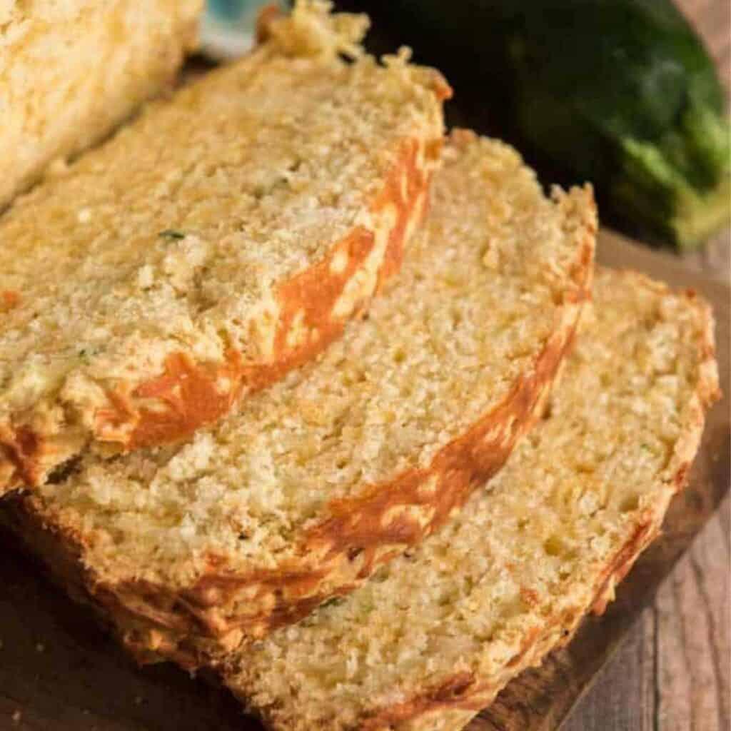 sliced cheddar zucchini bread