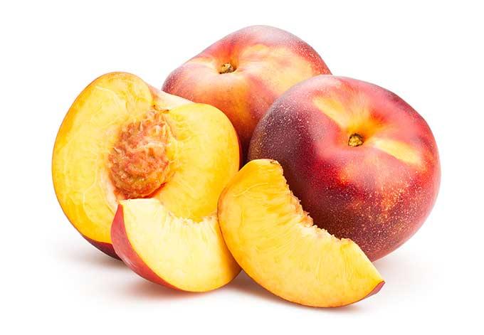 Ripe yellow nectarines and peaches will have a golden undertone. Unripe ones will be slightly green.
