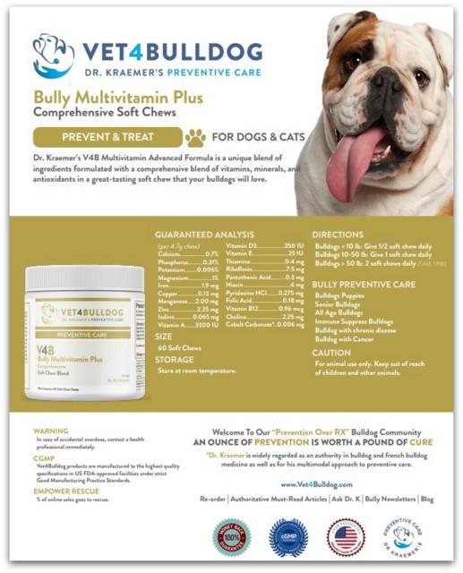 Bulldog puppy multivitamin supplement formula