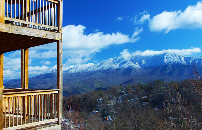 Winter View of Smoky Mountains in Gatlinburg