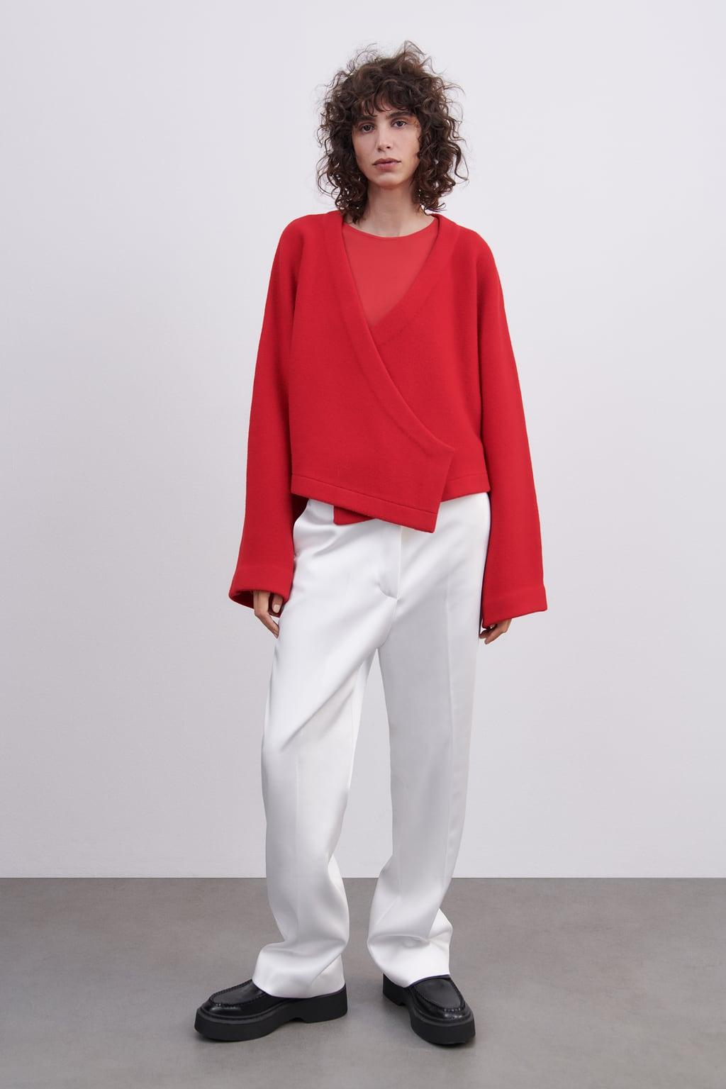 100% WOOL CROPPED KIMONO COAT - LIMITED EDITION zara