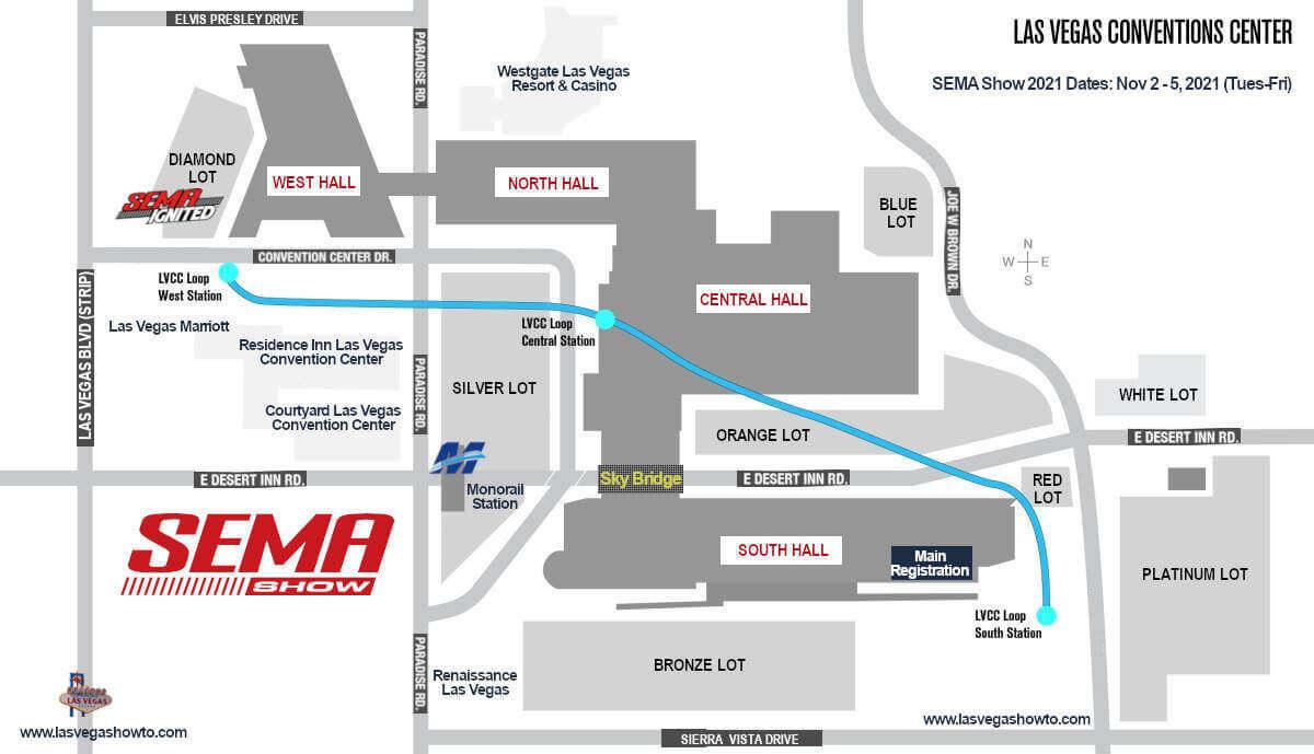 SEMA Show Locations Map Las Vegas