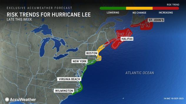 Risk trends expected from Hurricane Lee late this week 3 p.m. Sept. 10, 2023