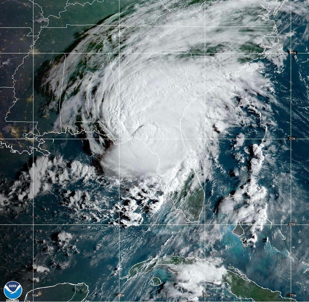 A satellite image of Hurricane Idalia as of Wednesday, Aug. 30, 2023.