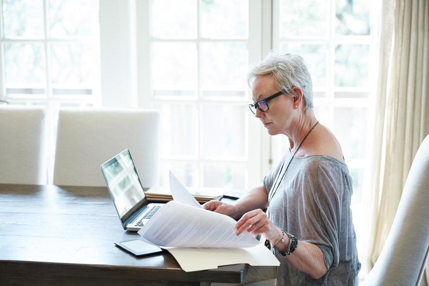 Senior woman using laptop computer