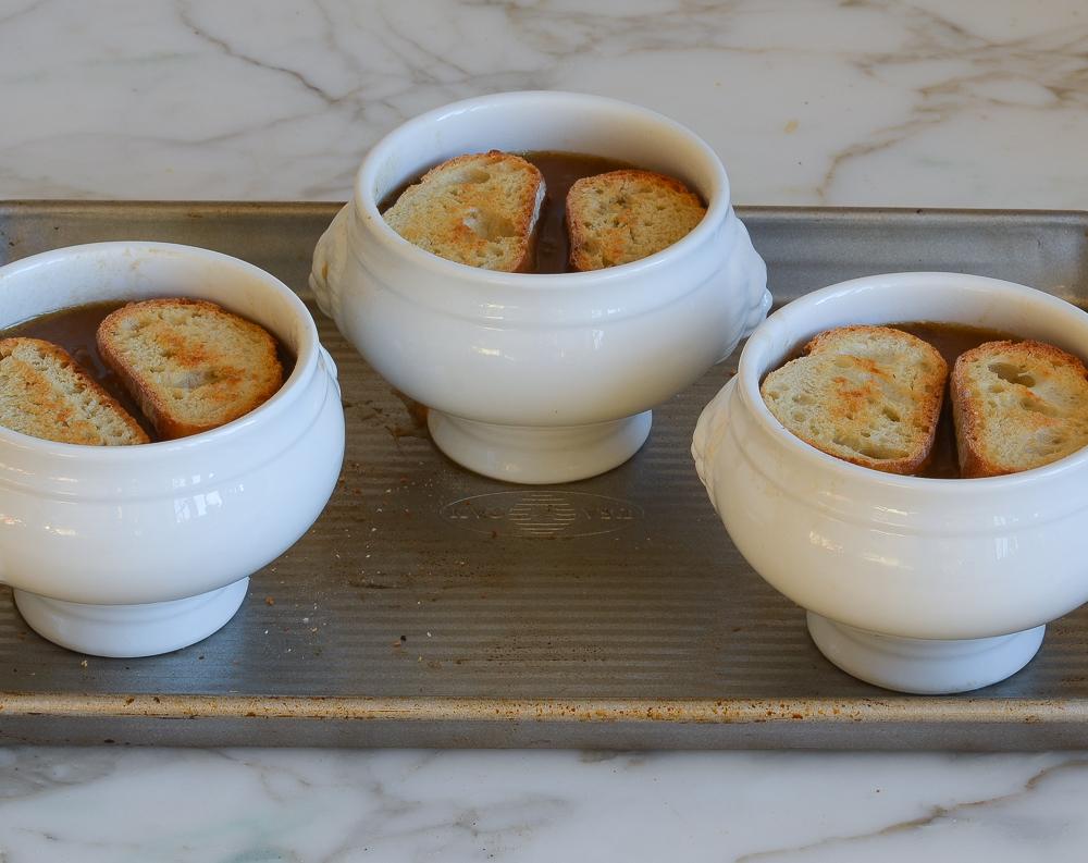 topping crocks with bread