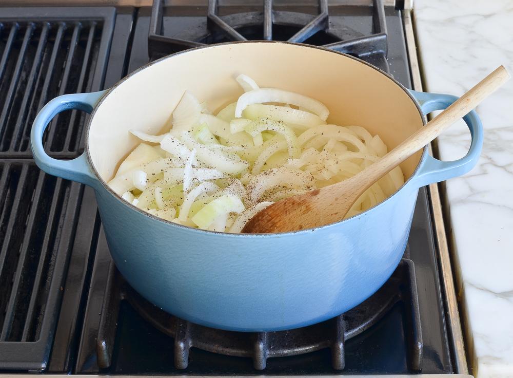 caramelizing onions in Dutch oven