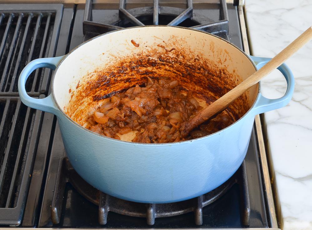 caramelizing onions in Dutch oven