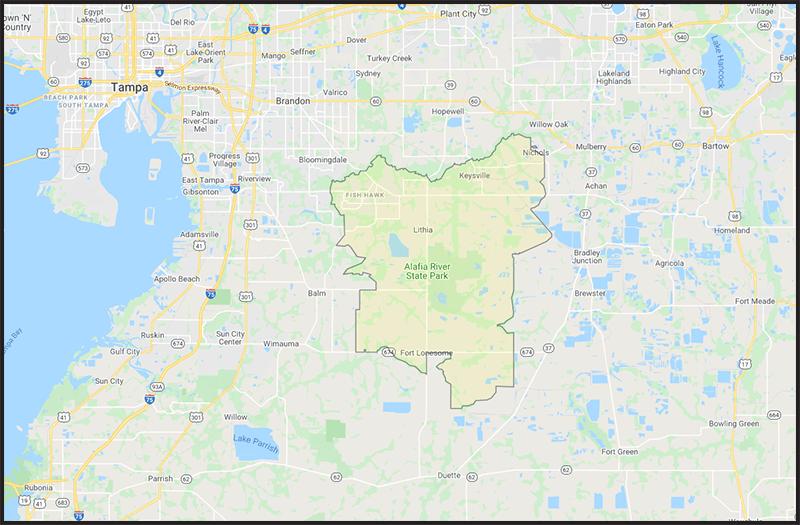 Map of Lithia Florida