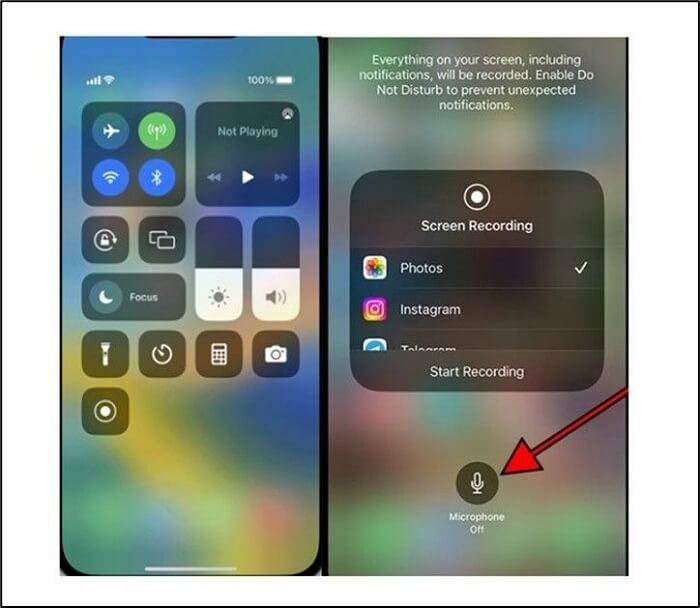 Turn screen recording voice on iphone 14 pro max