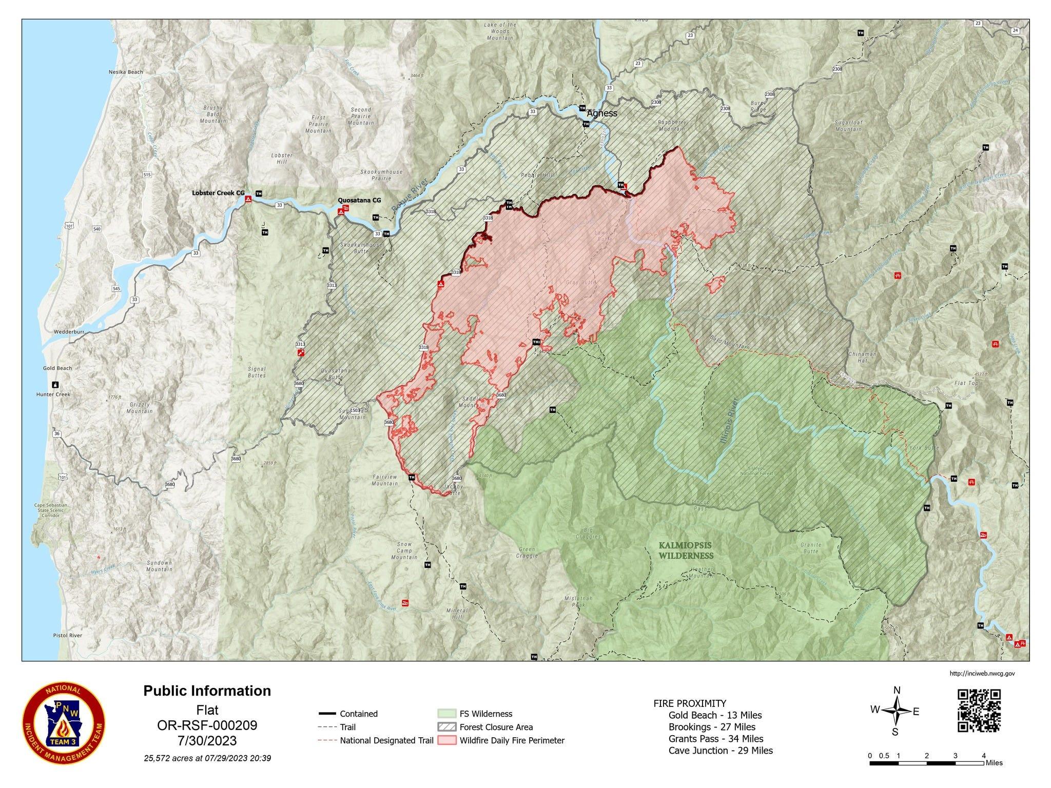 Map of current Flat Fire.