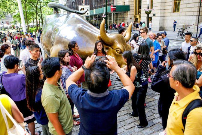 Charging Bull with snow