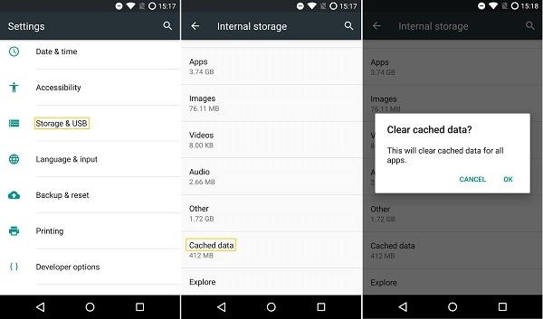 clear entire cache data