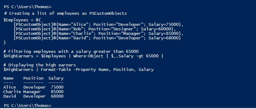 filter objects in powershell using where-object