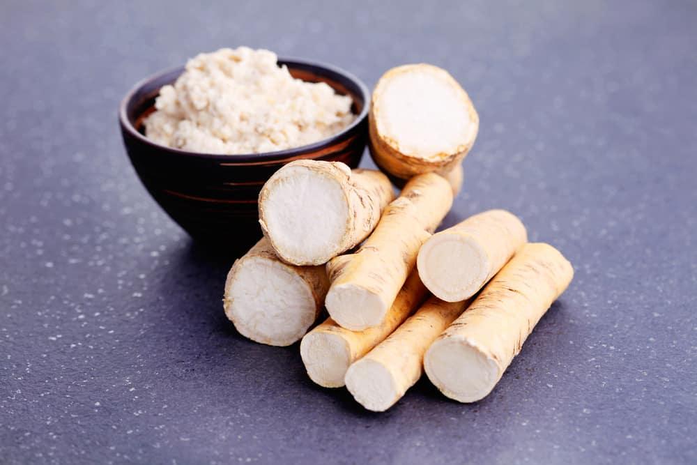 horseradish root and grated horseradish