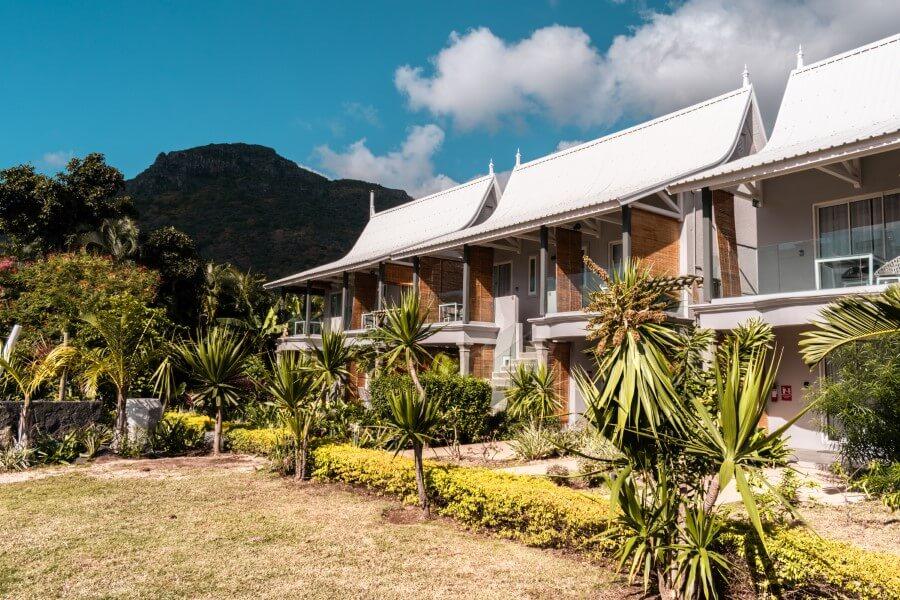 outside view of the rooms at La Mariposa Mauritius surrounded by plants